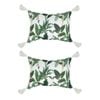 2PK Good Vibes Inflatable Beach Pillow With Tassels Botanical 40x29x13cm