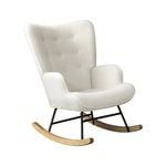 Oikiture Rocking Chair Nursing Armchair Sherpa White