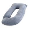 Catzon Pregnancy Pillow J Shaped Velvet Cover-gray(l)