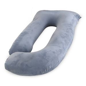 Catzon Pregnancy Pillow J Shaped Velvet Cover-gray(l)