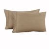 Accessorize 325TC Pair of Cuffed Standard Pillowcases 48 cm x 70 cm Mocha