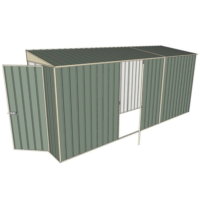 Build-A-Shed 1.2 x 4.5 x 2.0m Skillion Single Hinged Side Door Shed - Green