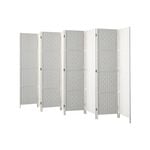 Oikiture 8 Panel Room Divider Screen Privacy Timber White