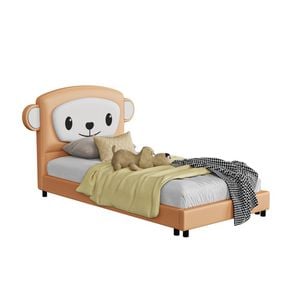 Georgie Monkey King Single Bed Frame - Orange