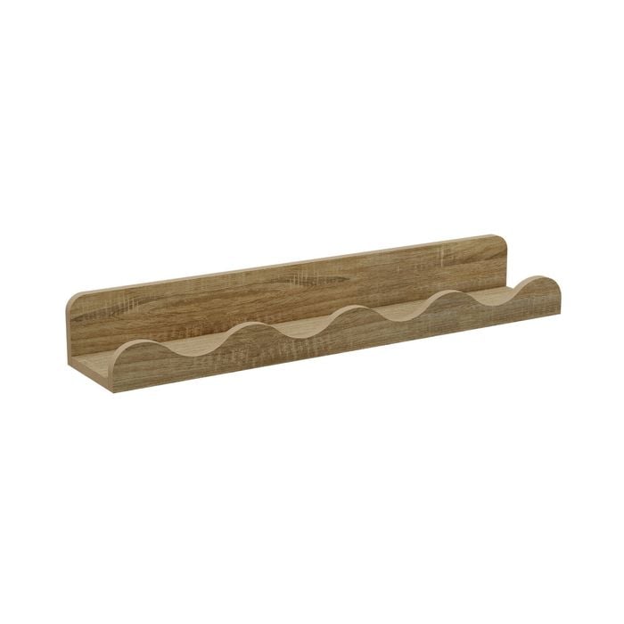 Flexi Storage Decorative Shelving 600 x 120 x 80mm Oak Scalloped Edge Wall Shelf