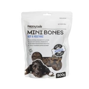 Happy Tails 500g Beef and Vegetable Mini Bones Dog Treats