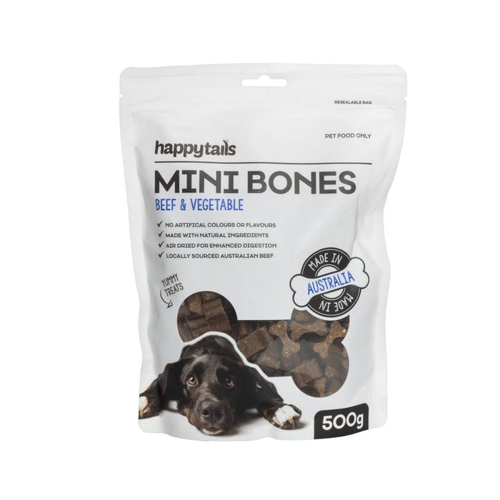 Happy Tails 500g Beef and Vegetable Mini Bones Dog Treats