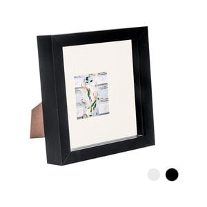 Nicola Spring 6 x 6 3D Shadow Box Photo Frame - Craft Display Picture Frame with 2 x 2 Mount - Glass Aperture - Black