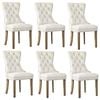 Oikiture 6x Velvet Dining Chairs Upholstered French Provincial Tufted Beige