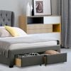 Istyle Modern Classic Dupont Double Drawer Storage Bed Frame Grey
