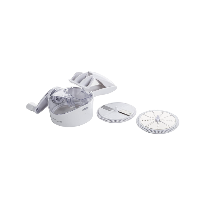 Savannah Sav-1044 Multi Rotary Grater & Slicer - 2 Blades, White/Stainless Steel - N/A | N/A | N/A