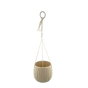 Northcote Pottery 16.8 x 15.6cm Luna Hanging Ecru Ceramic Indoor Pot