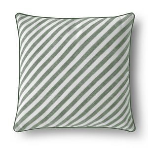 Cadence & Co. Oscar Faux Linen Striped Cushion Olive