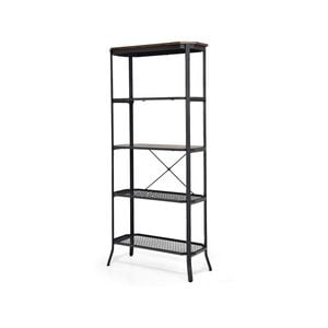 Costway 5-tier Kitchen Storage Rack Steel Frame Organizer Shelf Wood Display Cabinet