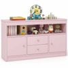 Costway Kids Toy Storage Organizer Chest Display Bookshelf Pink