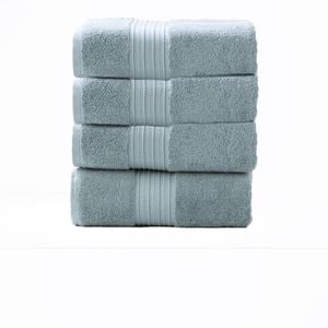4pc Renee Taylor Brentwood 650gsm Low Twist Bath Towel Gray Mist