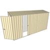 Build-a-Shed 0.8 x 3.7 x 2m Skillion Single Hinged Door Shed with Single Sliding Side Door - Cream
