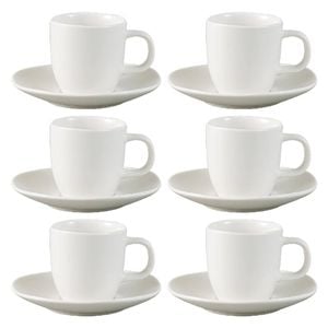 6PK Ecology Elegant Tableware Porcelain Haven Espresso Cup & Saucer 80ml