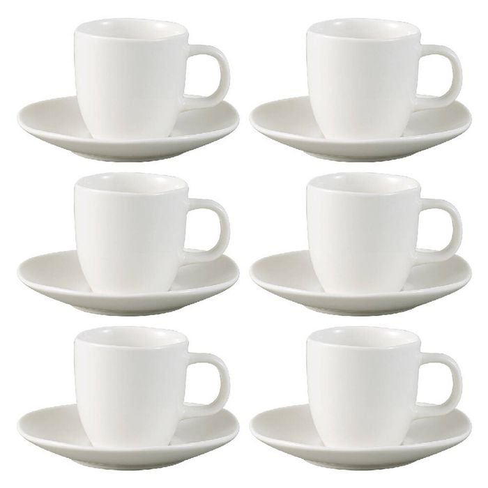 6PK Ecology Elegant Tableware Porcelain Haven Espresso Cup & Saucer 80ml