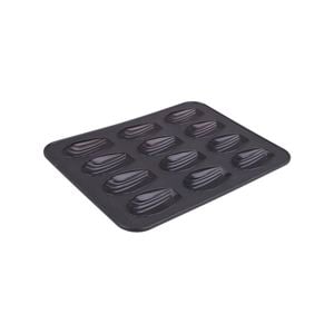 Daily Bake Non Stick Silicone 12 Cup Madeleine Pan Baking Mould w/Steel Frame