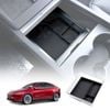 Centre Console Front Organizer Tray for Tesla Model Y Juniper 2025-Onwards with Black Silicone Mat