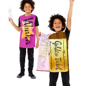 Golden Ticket Boys Willy Wonka Bar Book Week Costume - 3-7