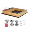 Keezi Wooden Kids Sandpit With Mud Kitchen Sink Storage Kitchen Playset
