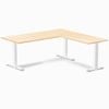 Desky Fixed Height Maple Hardwood L-shape Office Desk 1800x1750mm White Frame