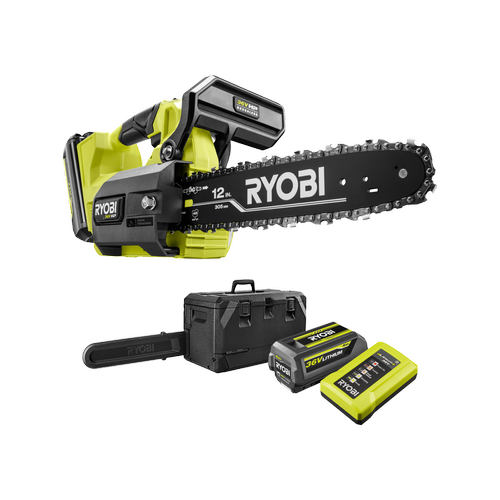 Ryobi 36V 12 30cm HP Brushless Top Handle Chainsaw 4.0Ah Kit R36XCHS14 Bunnings Australia