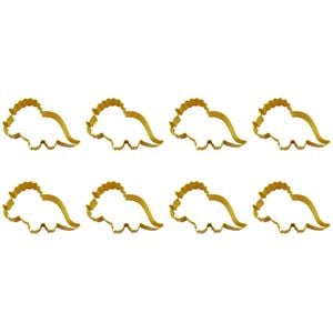 8PK R&M Triceratops Baby Cookie Cutter Polyresin Coated Steel 10.8cm - Yellow