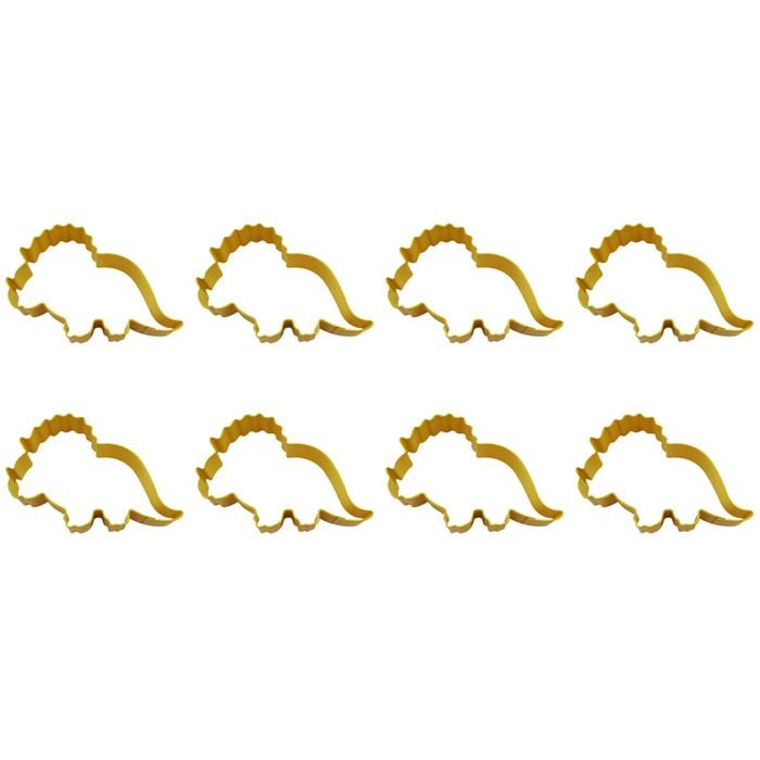 8PK R&M Triceratops Baby Cookie Cutter Polyresin Coated Steel 10.8cm - Yellow