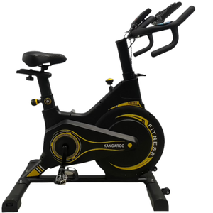 Kangaroo Fitness Magnetic Friction Spin Bike (Black/Yellow) – Heavy Duty 150kg Weight Capacity