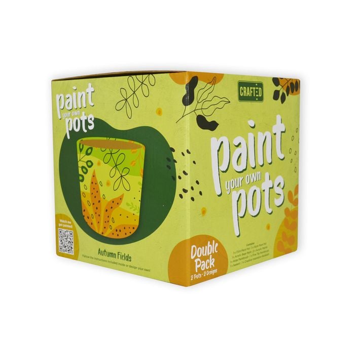 Crafted Paint Your Own Pots Autumn Fields/Earthen Flora - 2 Pack