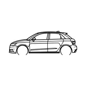 Ignite Laser Audi A1 Sportback Silhouette Metal Wall Art Coated Black 15.7inch/40cm