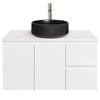 CIBO 900mm White Lume Wall Hung Bathroom Vanity With Black Basin