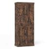 Costway 4-Door Buffet Sideboard Cupboard Brown