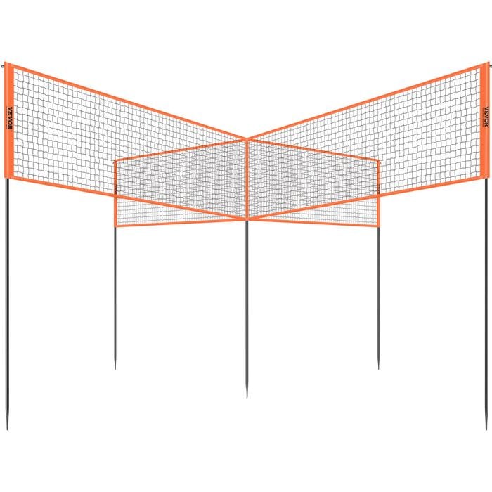 Vevor 4-Way Volleyball Net with Adjustable Height Set for Backyard Beach Lawn