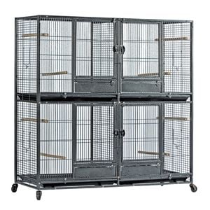 Flyline Xl Double-double Breeding Bird Cage For Canary Parakeet Cockatiel Lovebird Finch