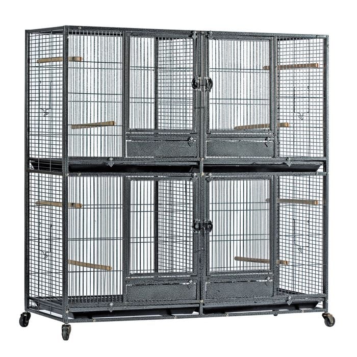 Flyline Xl Double-double Breeding Bird Cage For Canary Parakeet Cockatiel Lovebird Finch