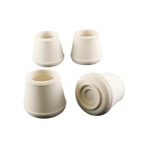 Surface Gard 19mm White Round External Rubber Chair Tips - 4 Pack