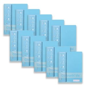 10x Colourhide Lecture Book W/ Ruler A4 Writing/school Notebook 140pgs Sky Blue
