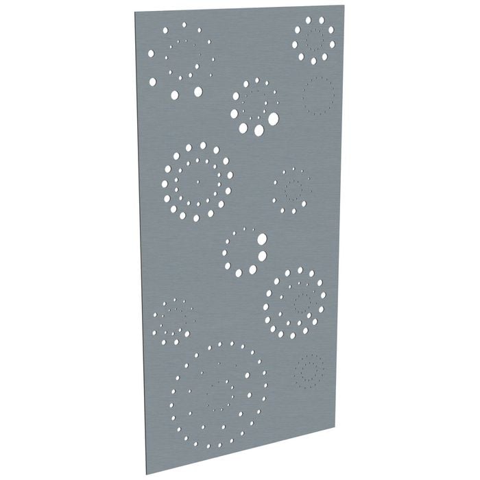ProtectorAl 300-1200w x 1201-2400h Silver Brushed/Gloss White Fireworks Unframed Composite Deco Panel