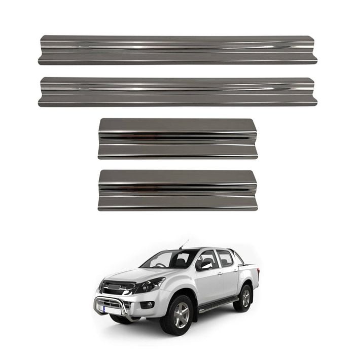 AUSGO Stainless Steel Door Sill Protector for ISUZU DMAX D-MAX Dual Cab 2012-2020 Scuff Plate Cover