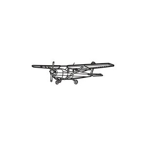 Ignite Laser Cessna 182 Skylane - Four-Seat Light Aircraft Silhouette Metal Wall Art Coated Black 23.6 inch - 60 cm