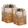 Christabelle 2 Gold White Christmas Gift Boxes Light Up Display 41cm 35cm Indoor Xmas Festive Decoration