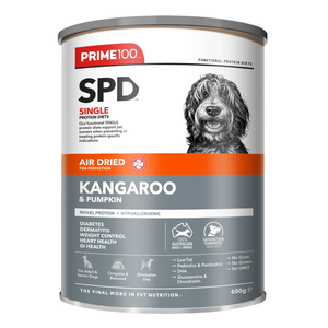 Prime100 SPD Air Dried Kangaroo and Pumpkin Dog Dry Food For Dogs - 600g