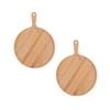 SOGA 2 Pack 9-Inch Round Blonde Wood Serving Trays