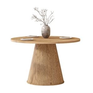 Cosmoliving Round Dining Table for 4 - Fluted Dining Kitchen Table