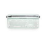 Retro Typewriter Bluetooth Wireless Keyboard Tablet Holder 104 Key - White