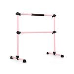 Costway Portable Ballet Barre Adjustable Double Stretching Dance Bar Freestanding Dancing Studio Gym Pink
